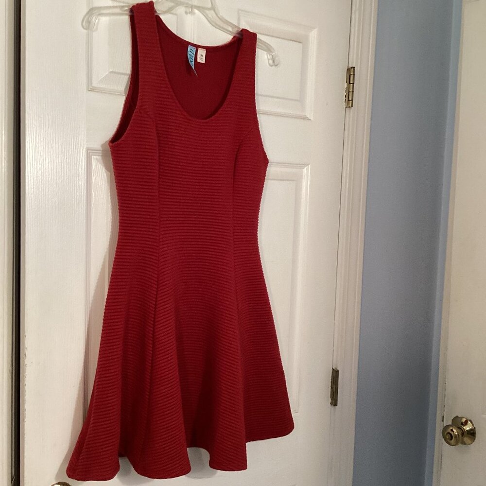 dina be Red Dress Size M Fit and Flare Skater Style Above the Knees